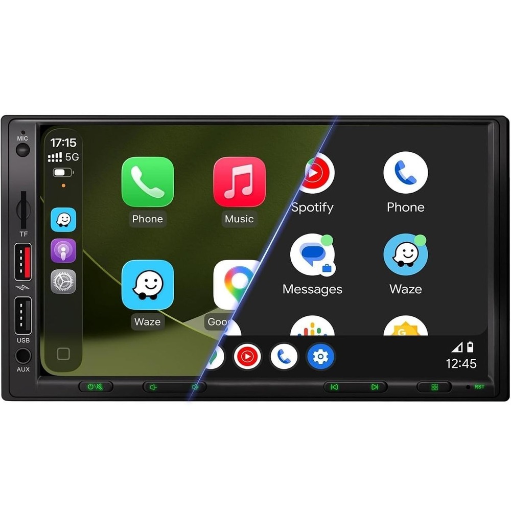 CARPLAYER 7in 2DIN Car Stereo Wireless CarPlay Android Auto BT5.3 AHD Cam Black